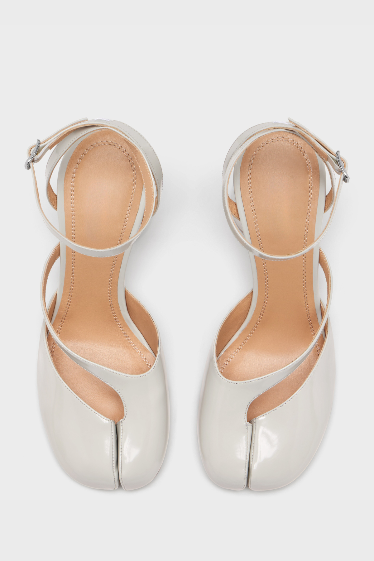 Nimue Tabi Strap Pump Sandals - White