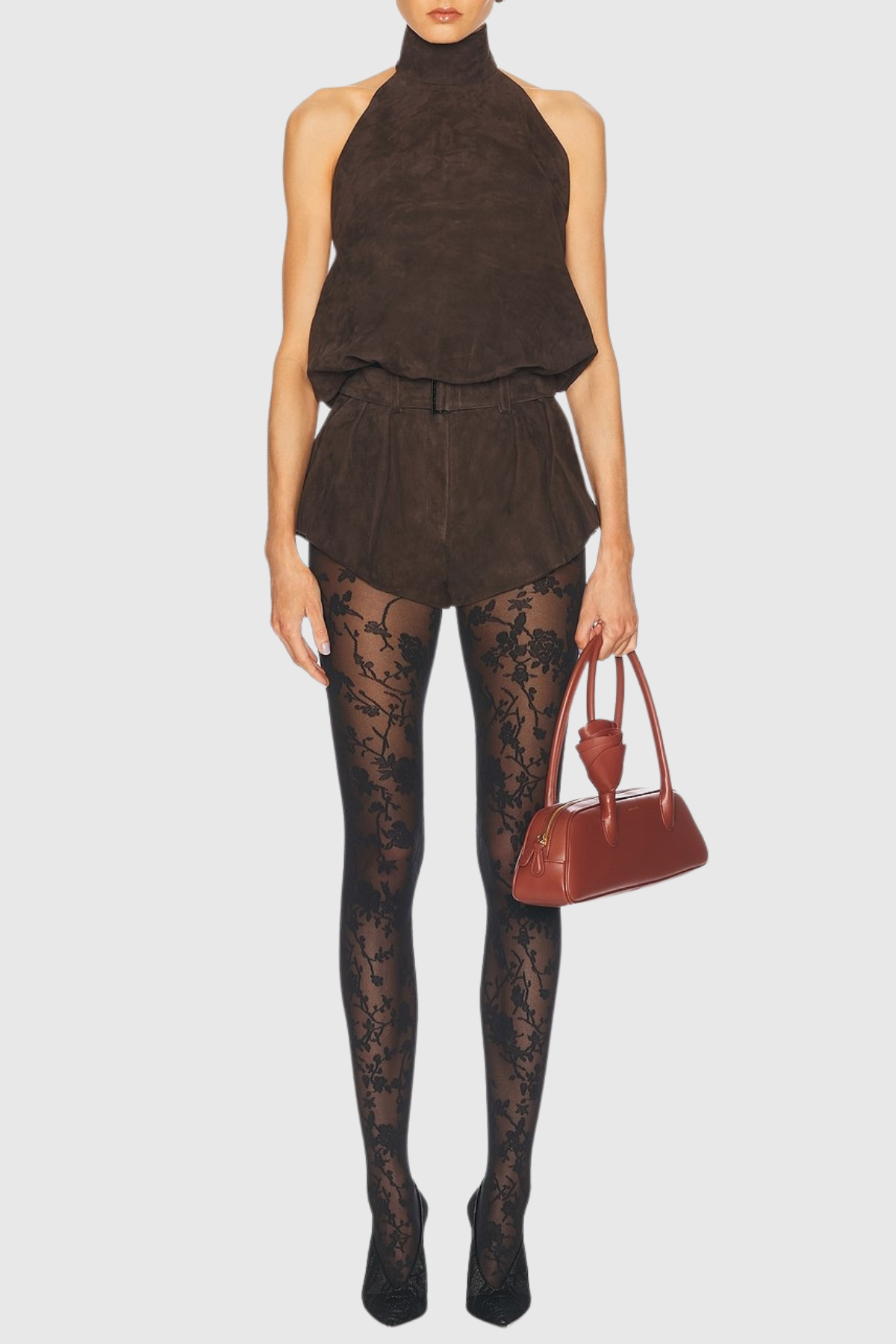 Nira Suede Halter Top
