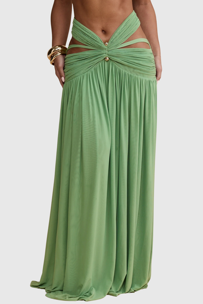 Nirvana  Halter Top & Maxi Skirt Set - Green