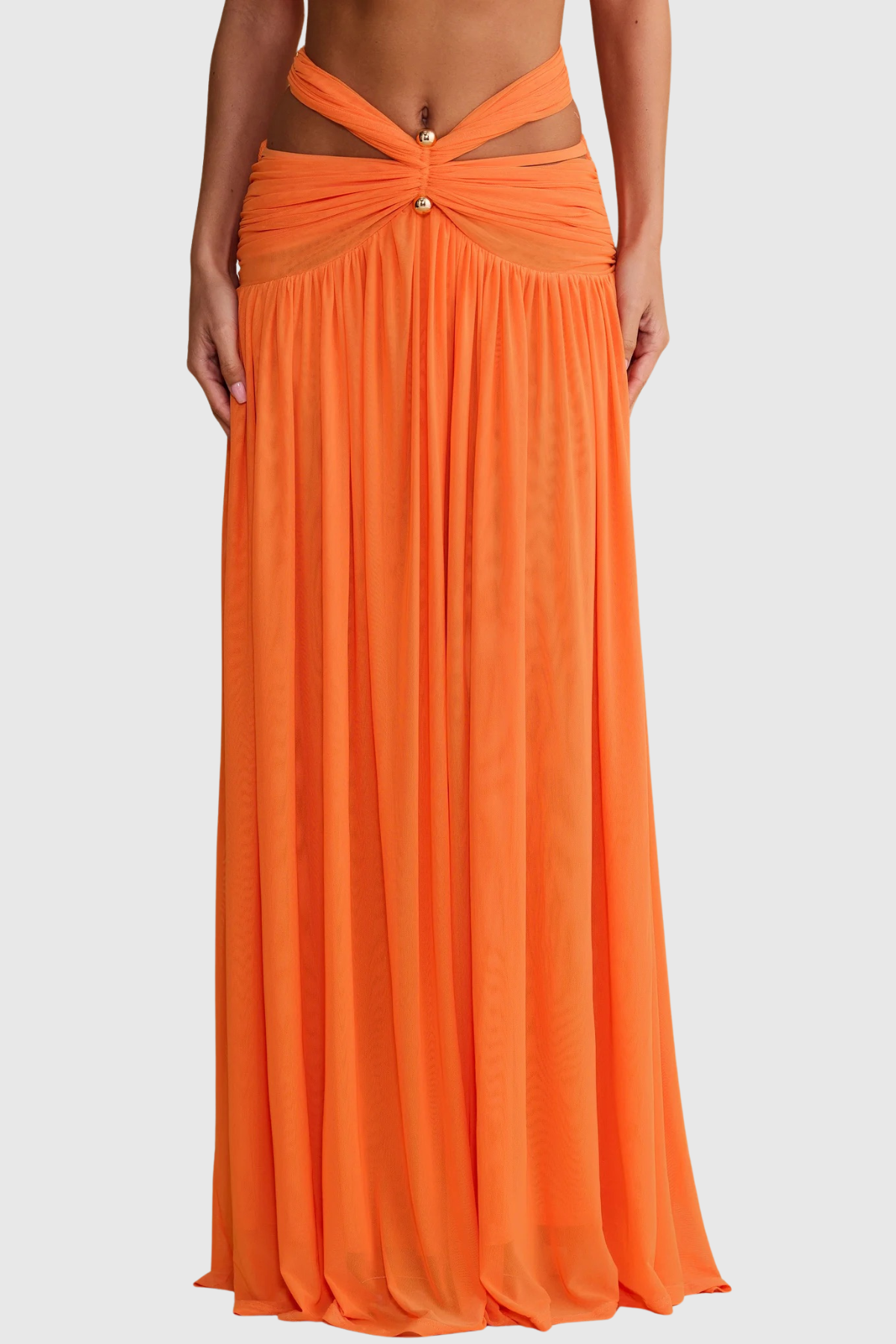 Nirvana  Halter Top & Maxi Skirt Set - Orange