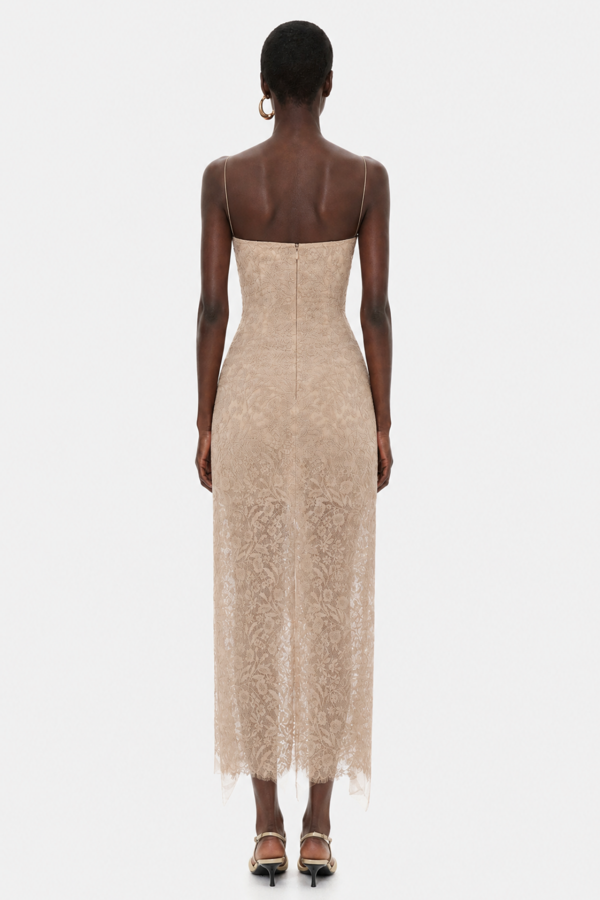 Nixia Floral Lace Corset Midi Dress
