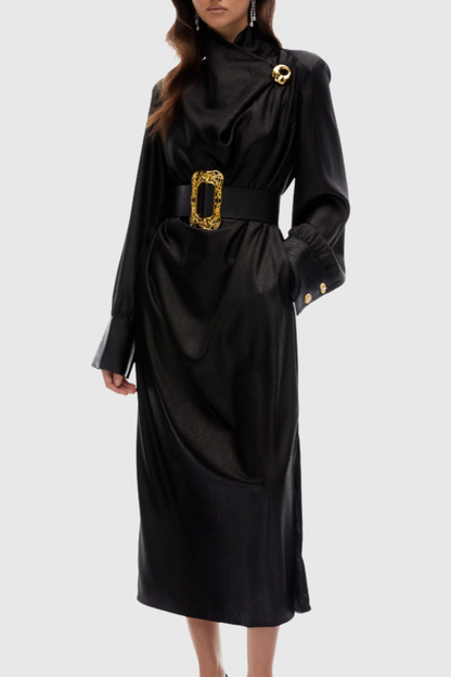 Nobla Belted Leather Coat