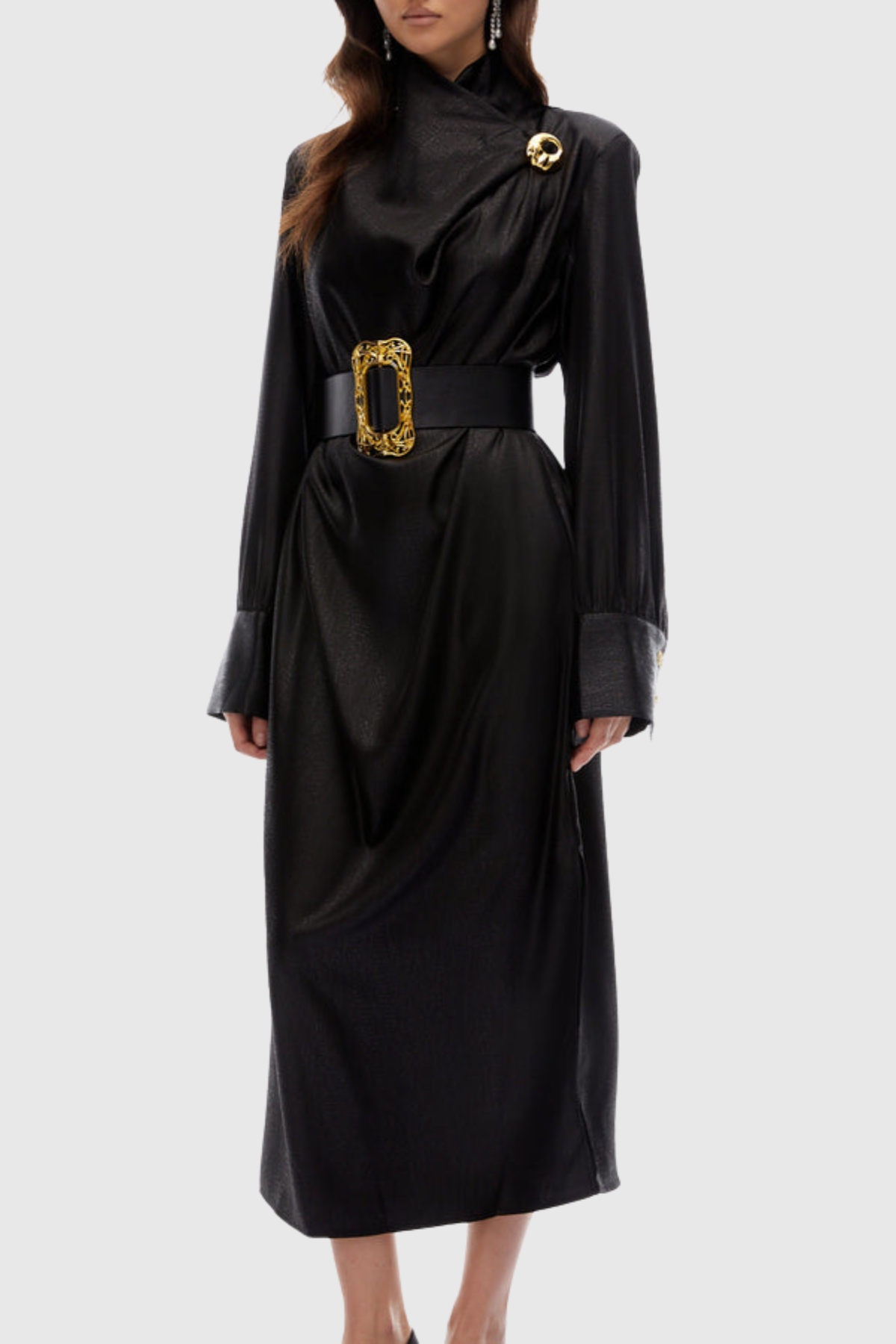 Nobla Belted Leather Coat