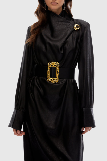 Nobla Belted Leather Coat