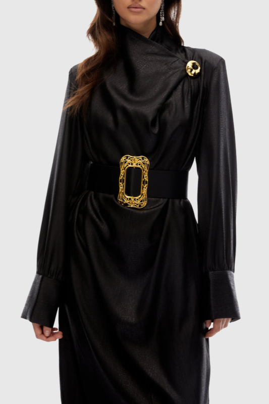 Nobla Belted Leather Coat