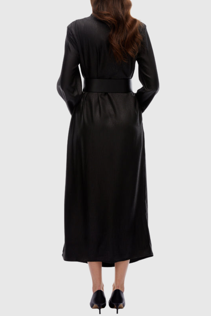 Nobla Belted Leather Coat
