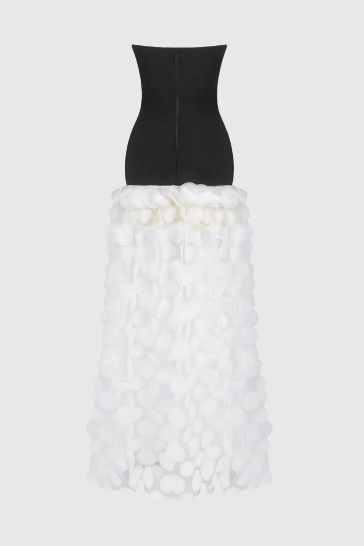 Nodin Strapless Dot Mesh Maxi Dress - White