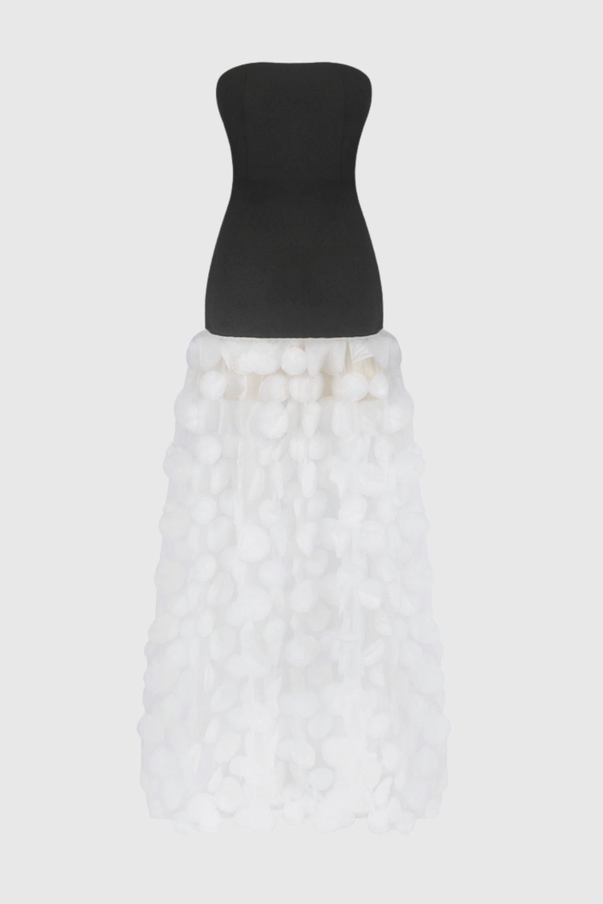 Nodin Strapless Dot Mesh Maxi Dress - White