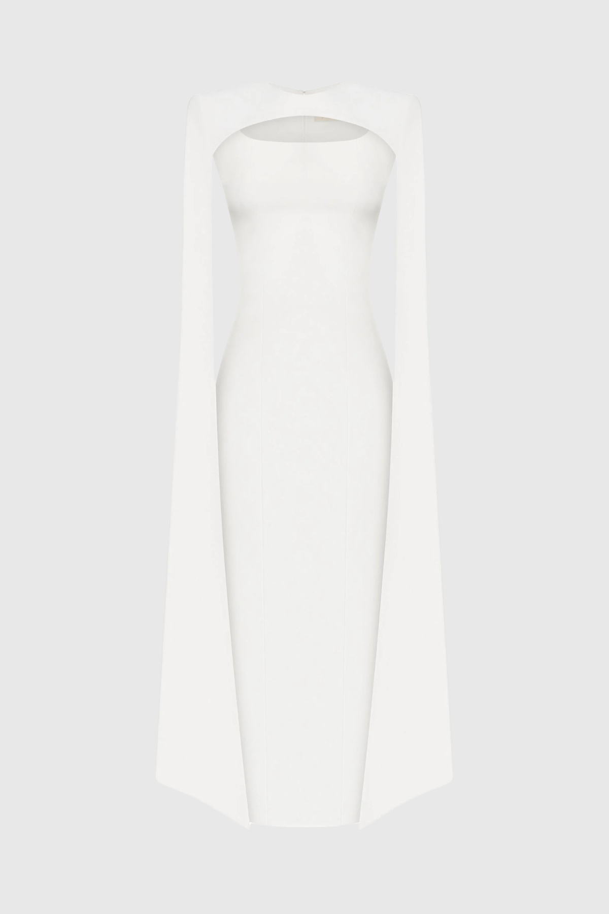 Noel Long Sleeve Cape Maxi Dress - White