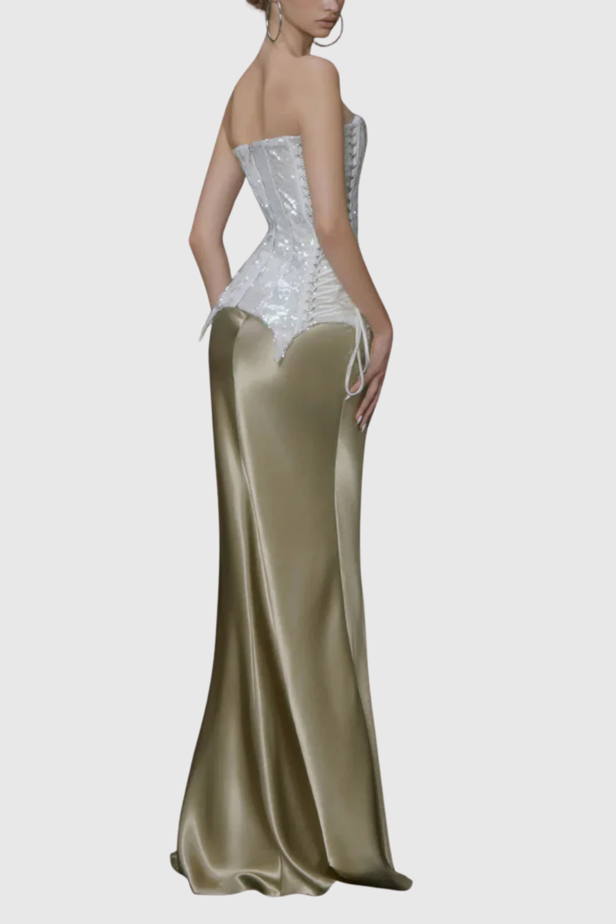 Noelani Sequin Lace Up Corset
