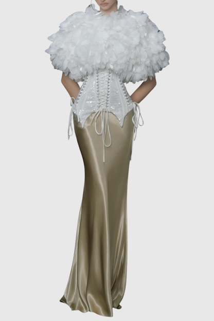 Noelani Sequin Lace Up Corset