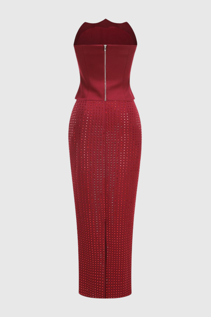 Nomi Crystal Embellished Corset & Maxi Skirt Set