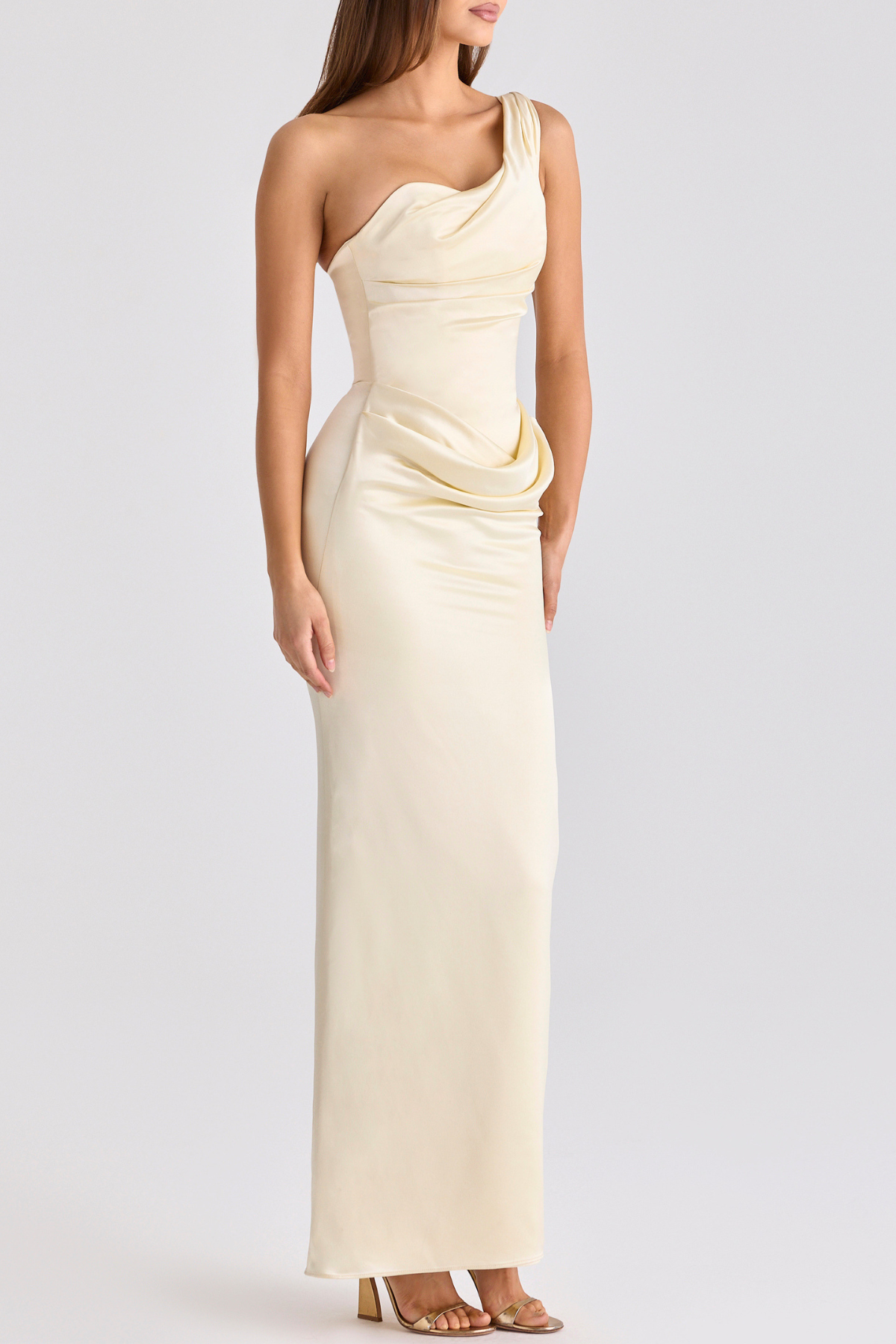 Norio One Shoulder Ruched Maxi Dress
