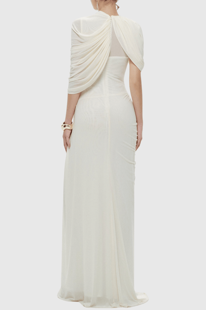 Novie Asymmetric Draped Maxi Dress