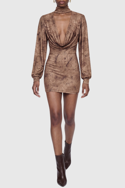 Nucio Cutout Plunge Mini Dress