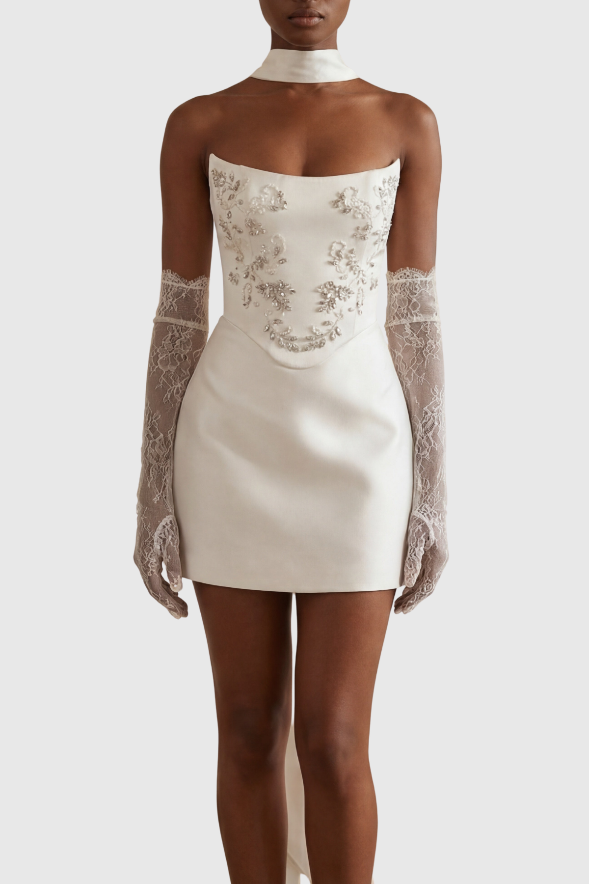 Nuria Strapless Crystal Mini Dress
