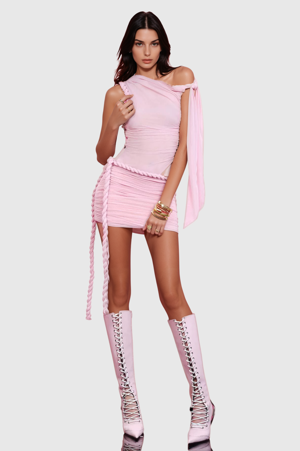 Nylah Mesh Rope Mini Dress