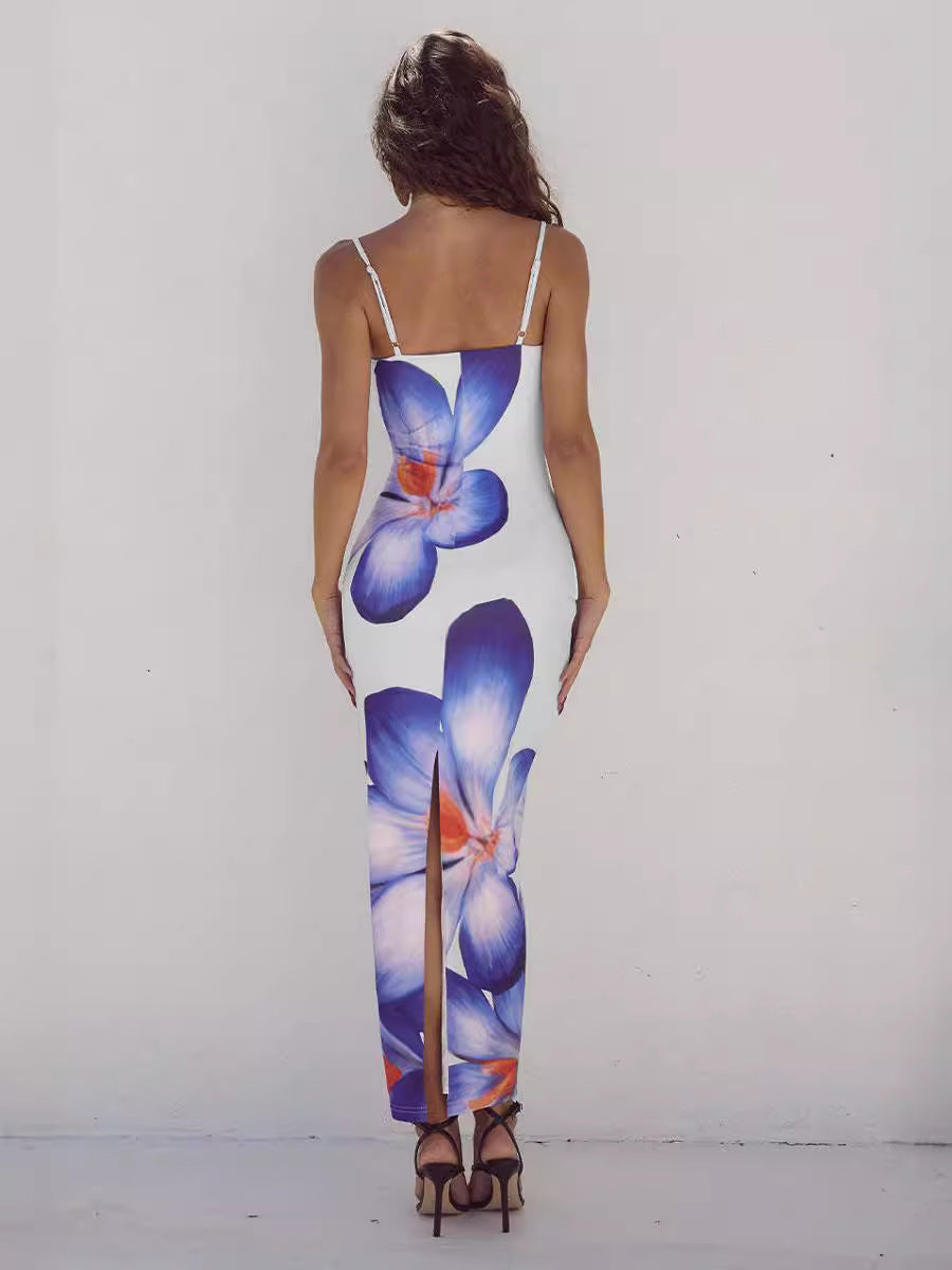vivien floral print bodycon maxi dress
