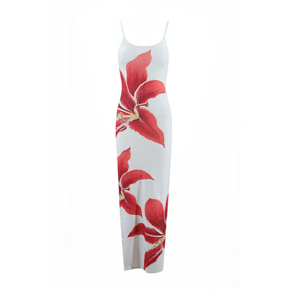 vivien floral print bodycon maxi dress
