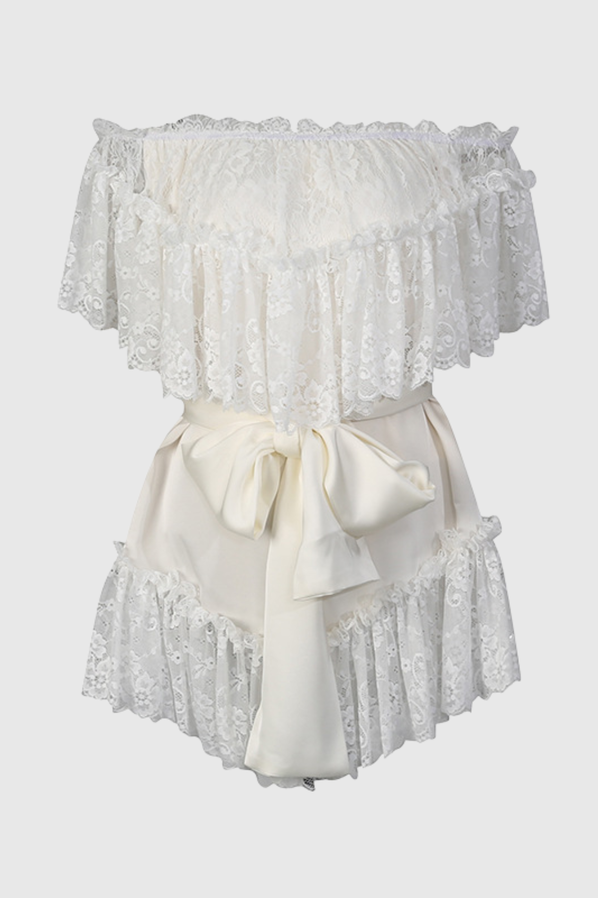 Obadia Off Shoulder Lace Mini Dress