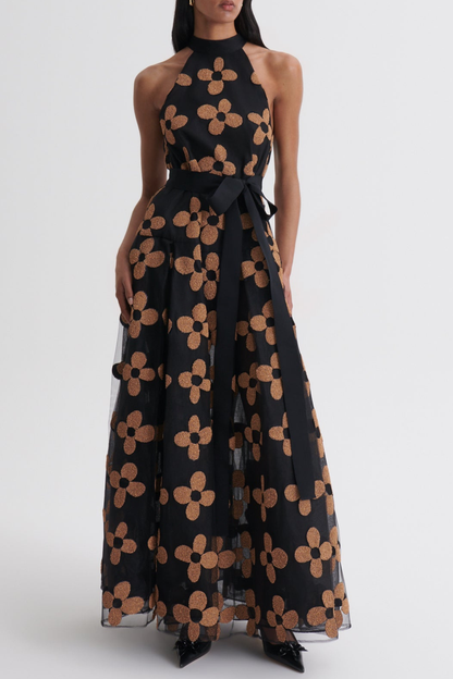 Obero Floral Sleeveless Maxi Dress