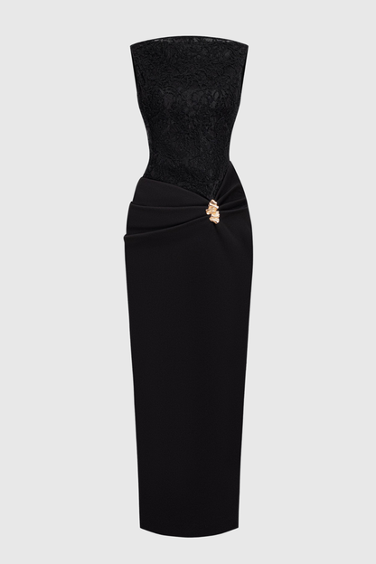 Obsidia Jacquard Sleeveless Midi Dress