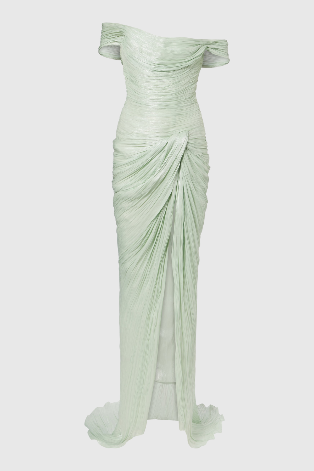 Odessa Off Shoulder Draped Maxi Dress - Green