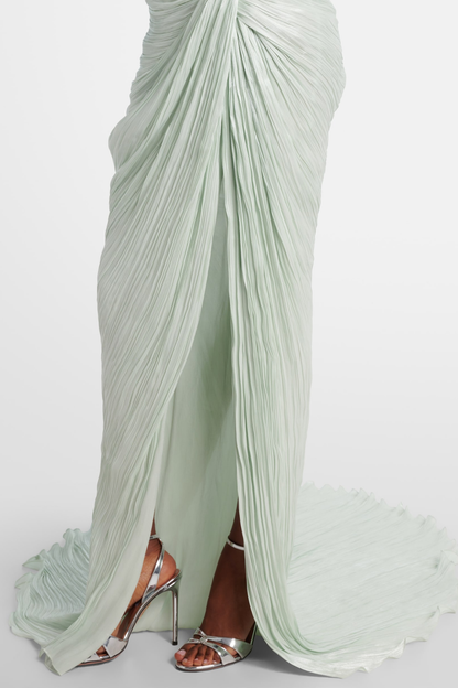 Odessa Off Shoulder Draped Maxi Dress - Green