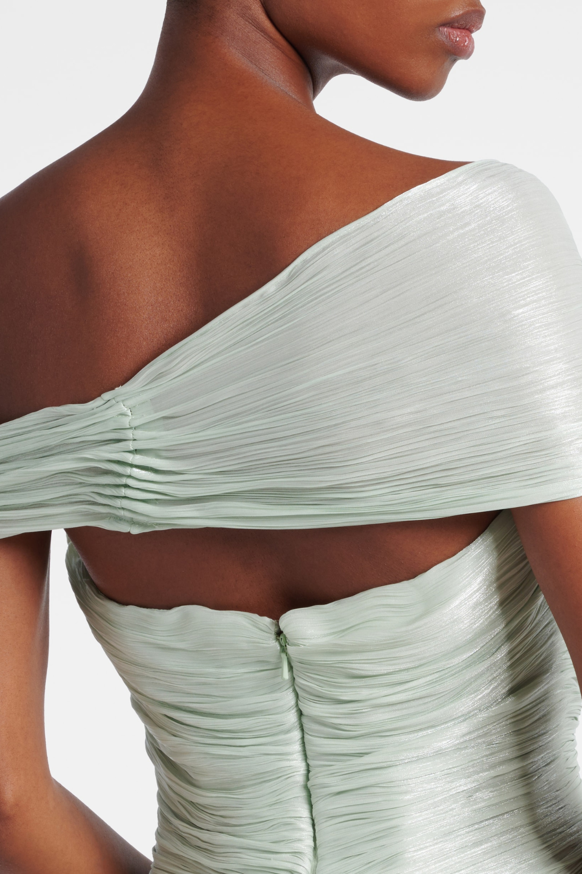 Odessa Off Shoulder Draped Maxi Dress - Green