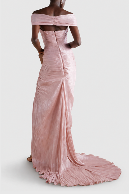 Odessa Off Shoulder Draped Maxi Dress - Pink