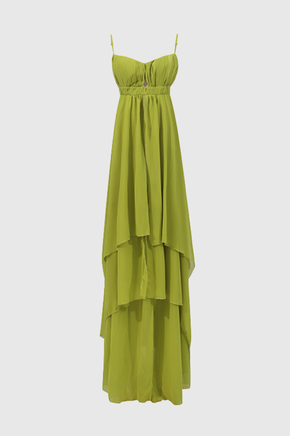 Odile Ruffle Ruched Maxi Dress