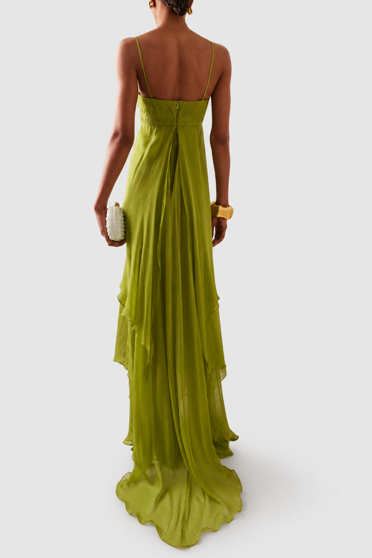 Odile Ruffle Ruched Maxi Dress