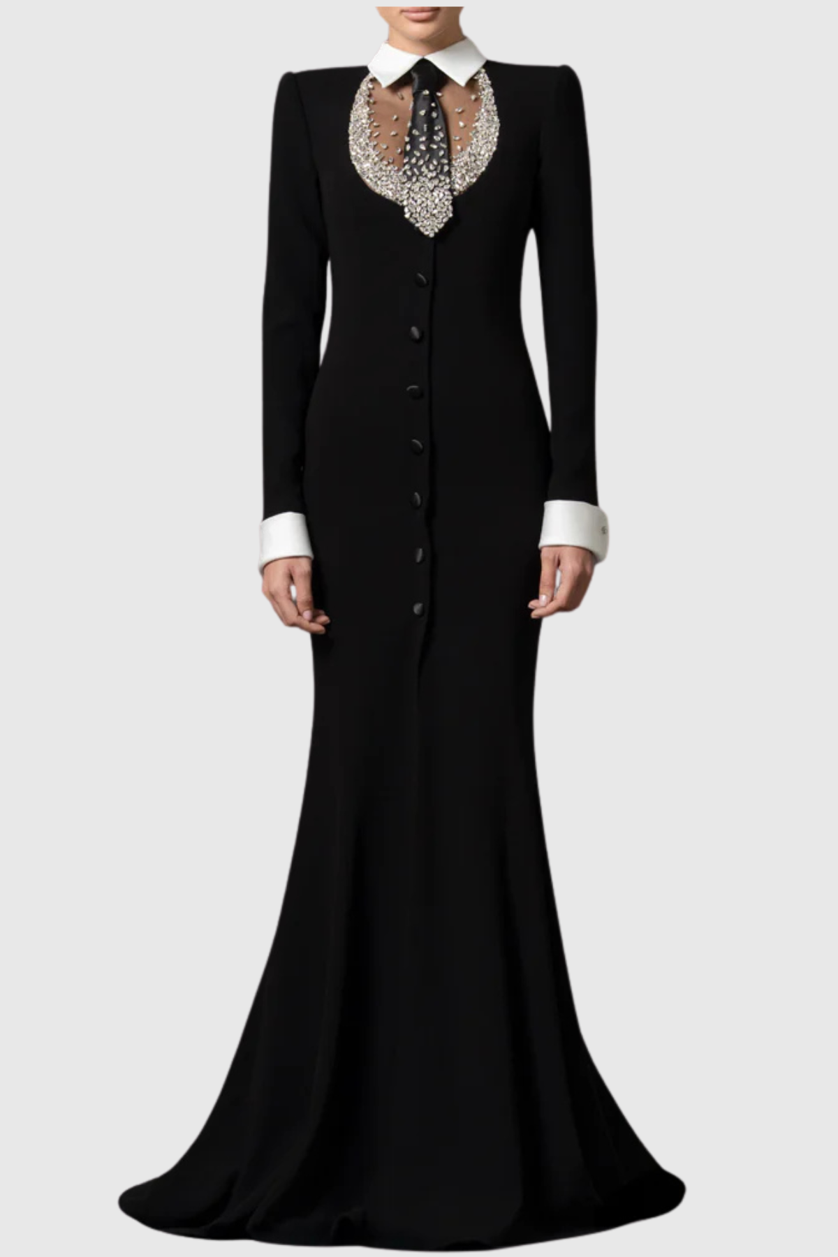 Oienna Tie Crystal Embellished Maxi Dress