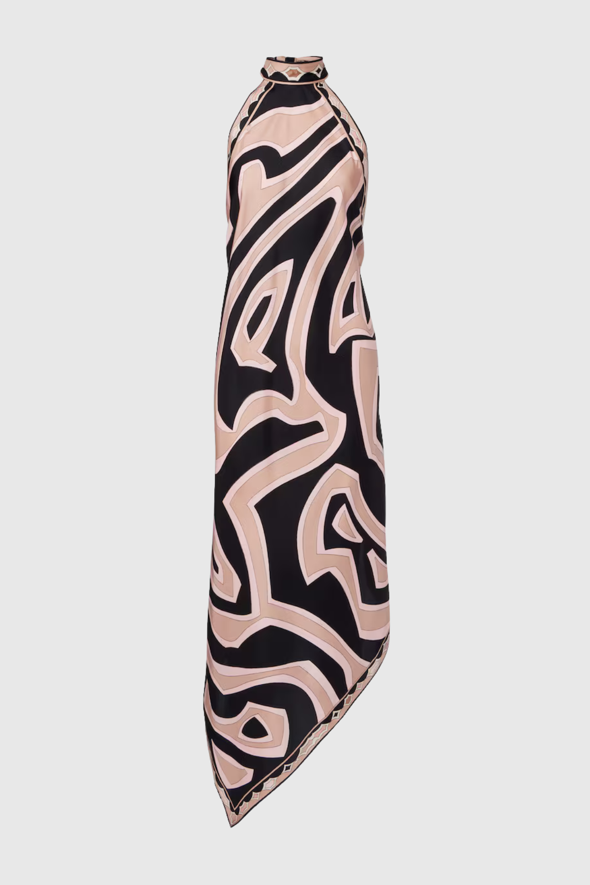 Oipley Halter Swirl Midi Dress - Beige