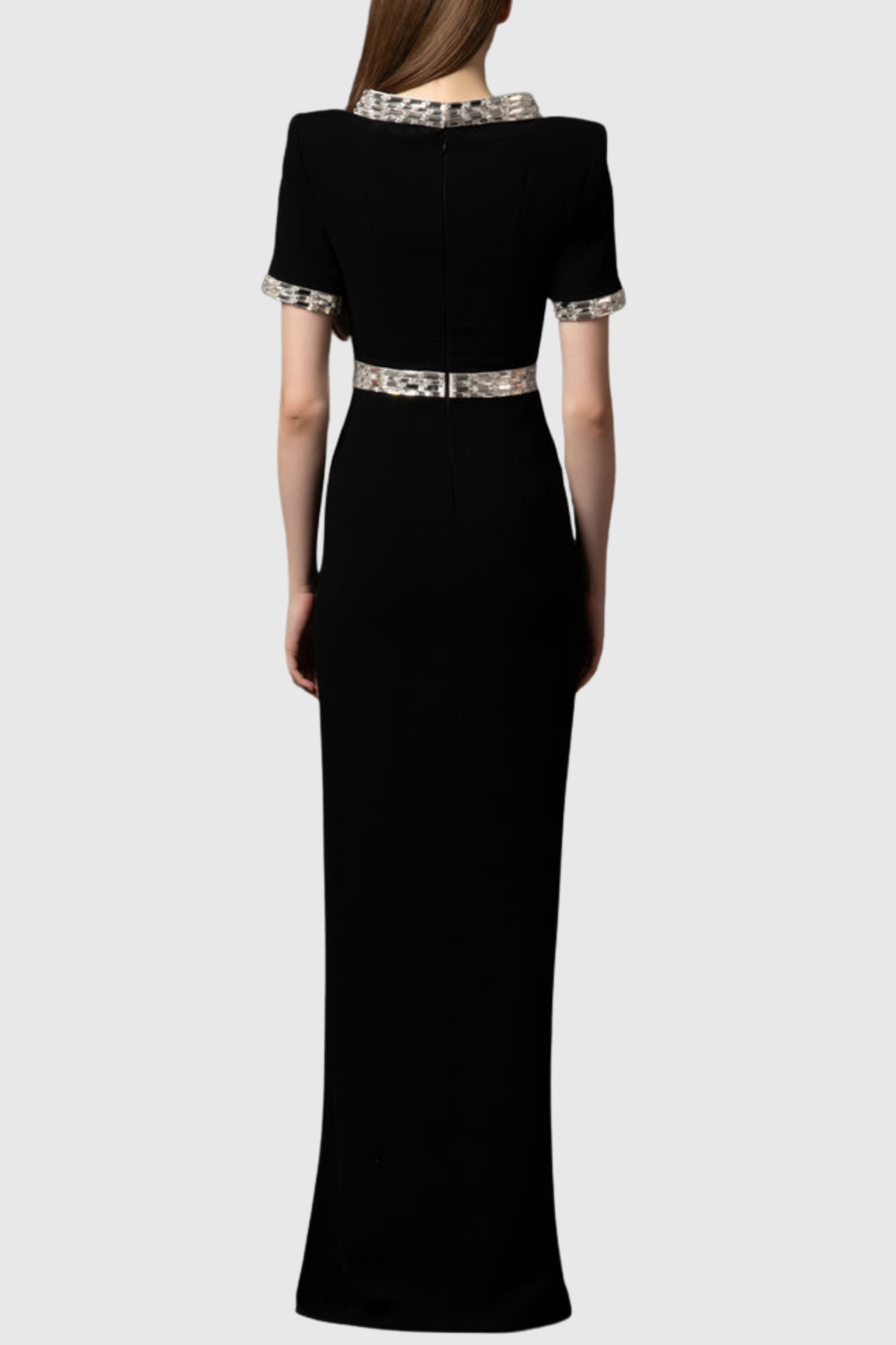 Oldaya Crystal Embellished Split Maxi Dress