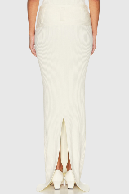 Olenna Knit Maxi Skirt - White