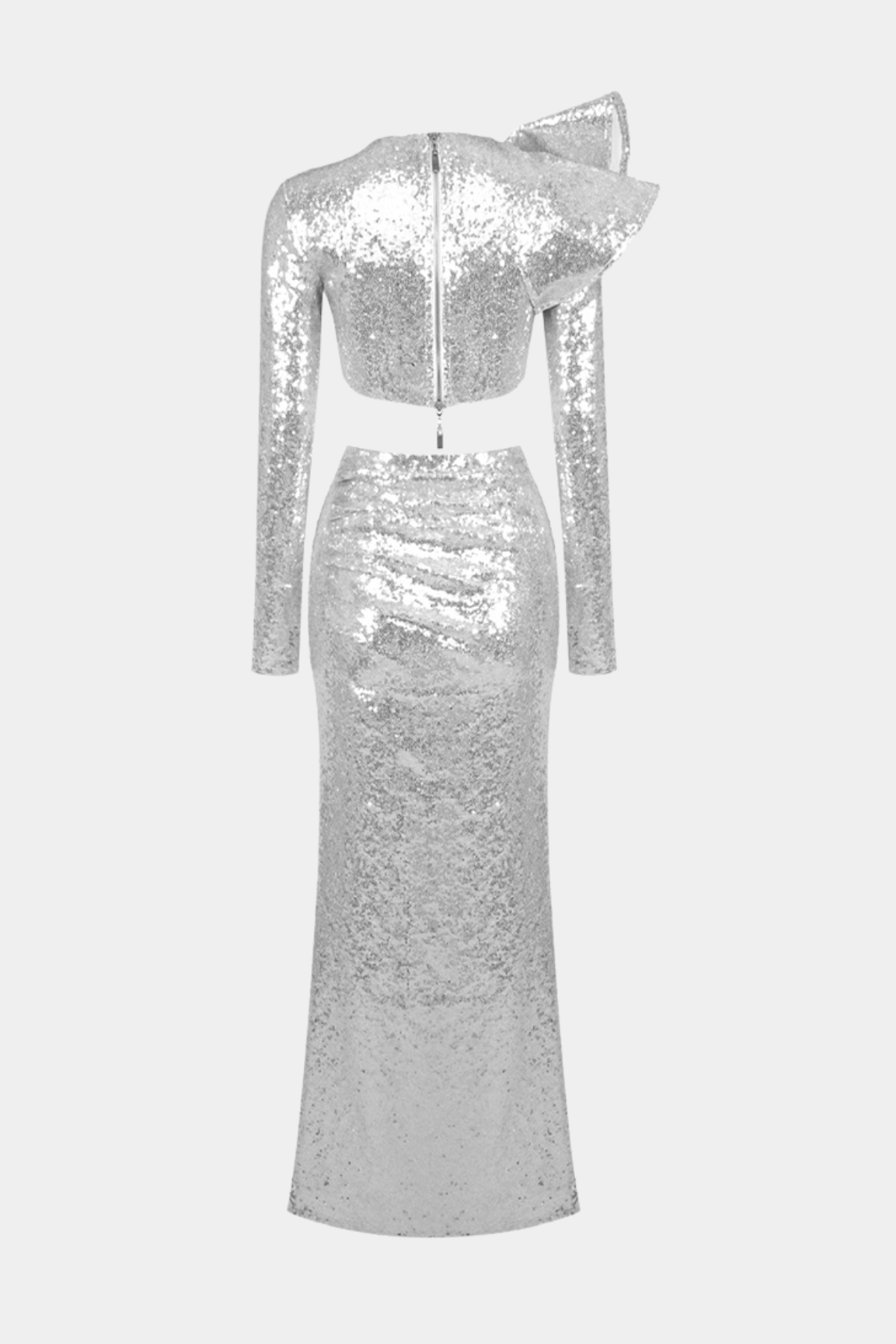 Oliviar Sequin Crop Top & Maxi Skirt Set