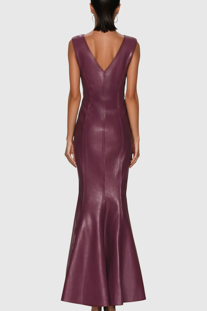 Ollie Sleeveless Leather Maxi Dress