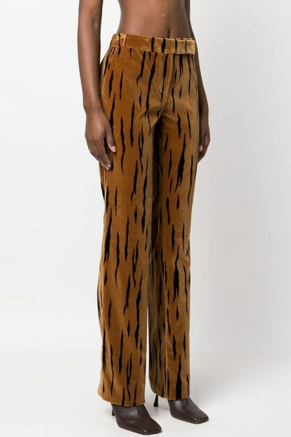 Omaira Tiger Print Velvet Blazer & Pants Set