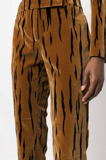 Omaira Tiger Print Velvet Blazer & Pants Set