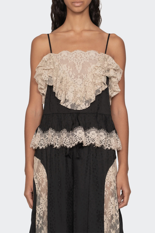 Ombre Lace Top - Black
