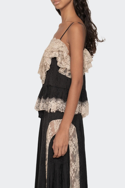 Ombre Lace Top - Black
