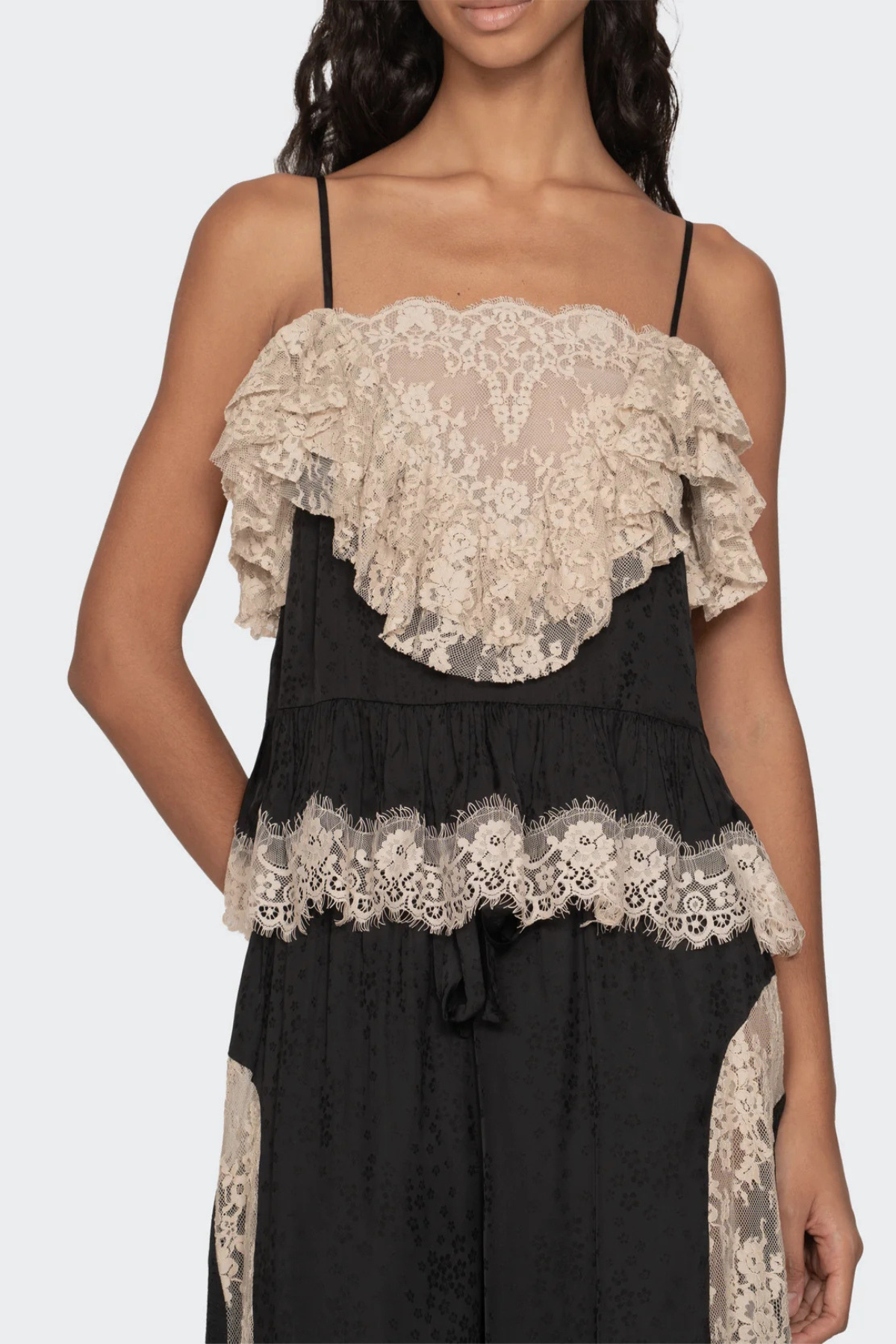 Ombre Lace Top - Black