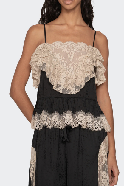 Ombre Lace Top - Black