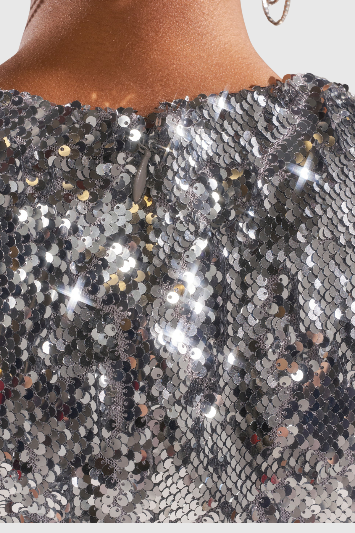 Ominik Sequin Mini Dress - Silver