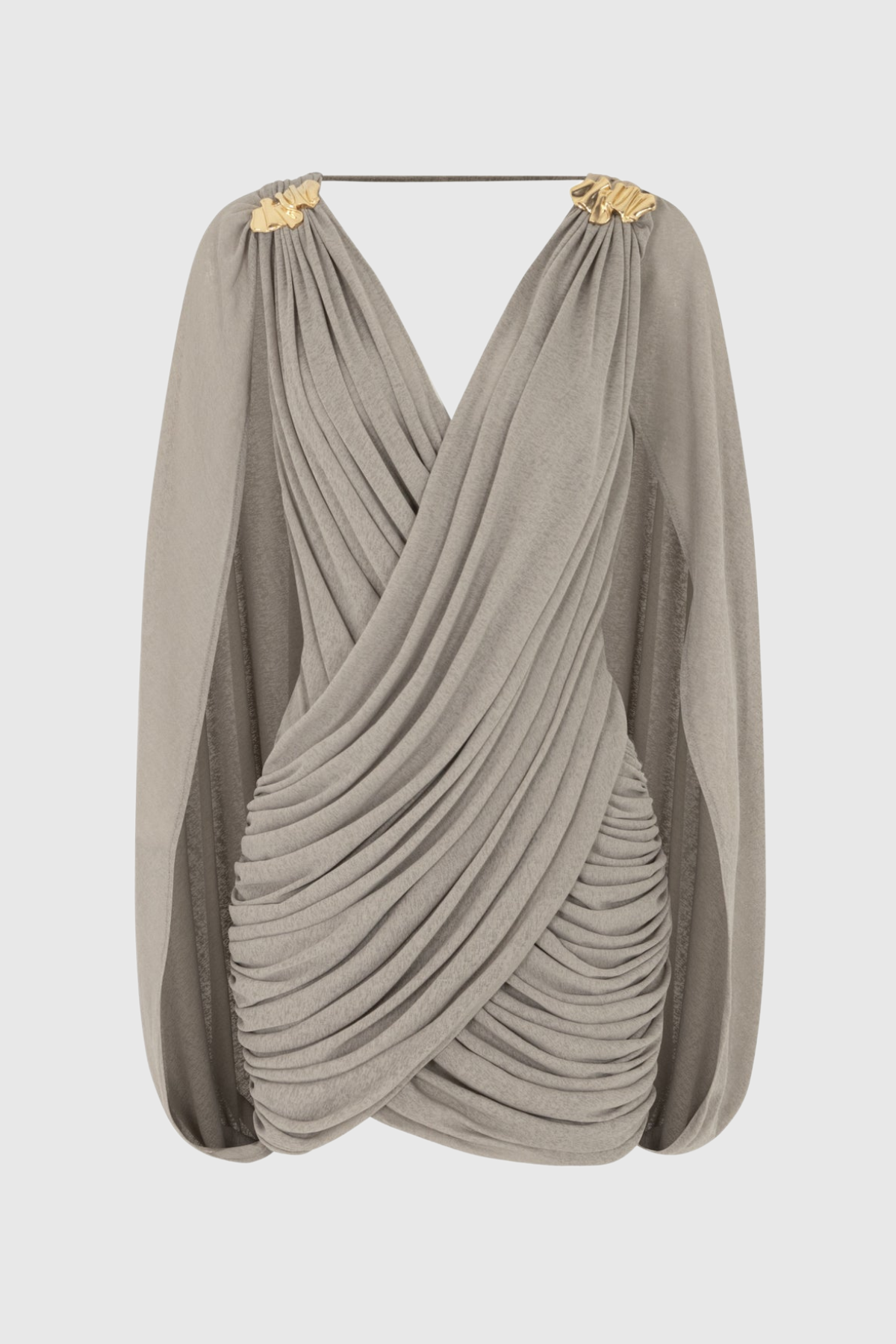 Onyx Draped Mini Dress - Grey