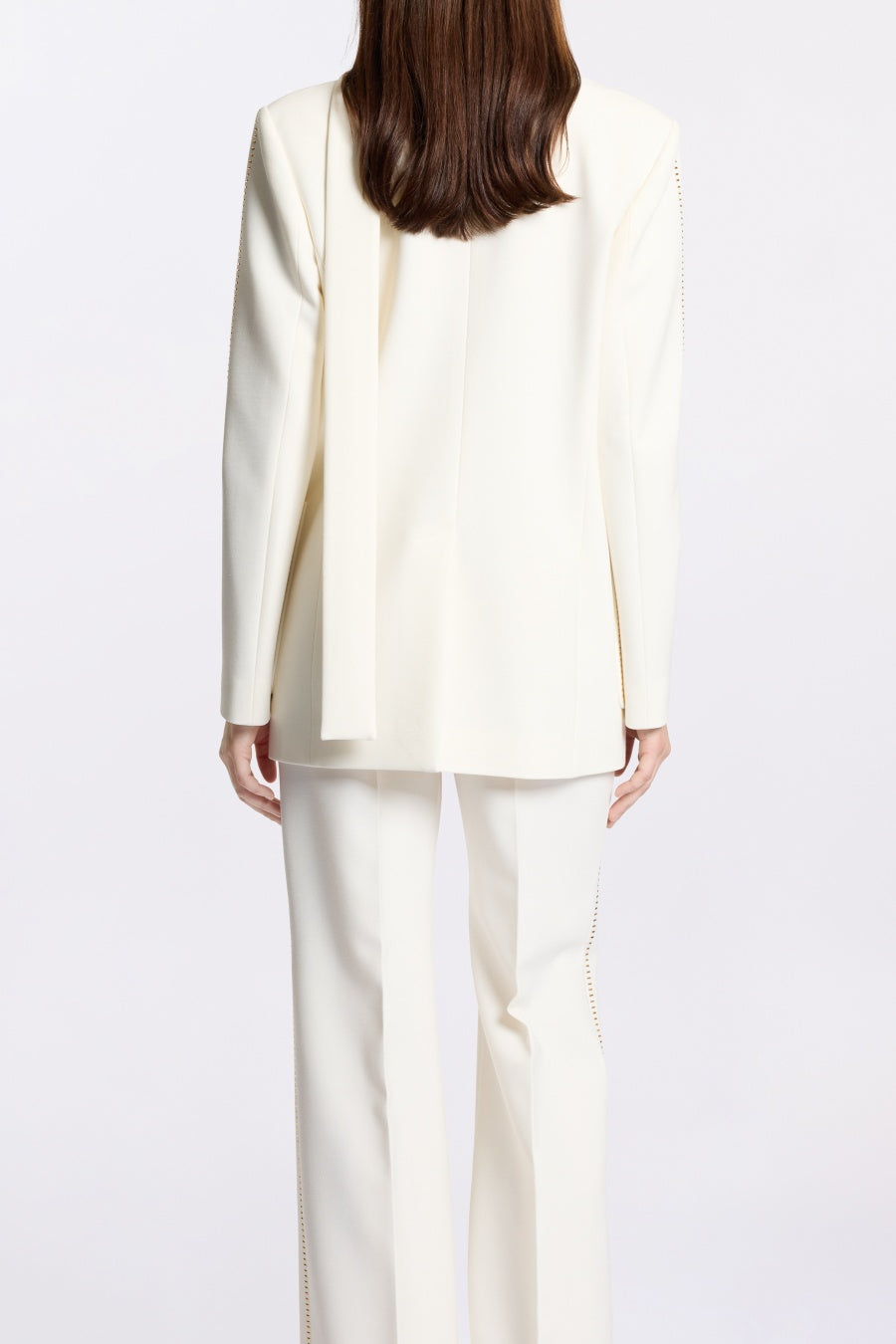 Ophelia Scarf-Detailed Blazer Set - White