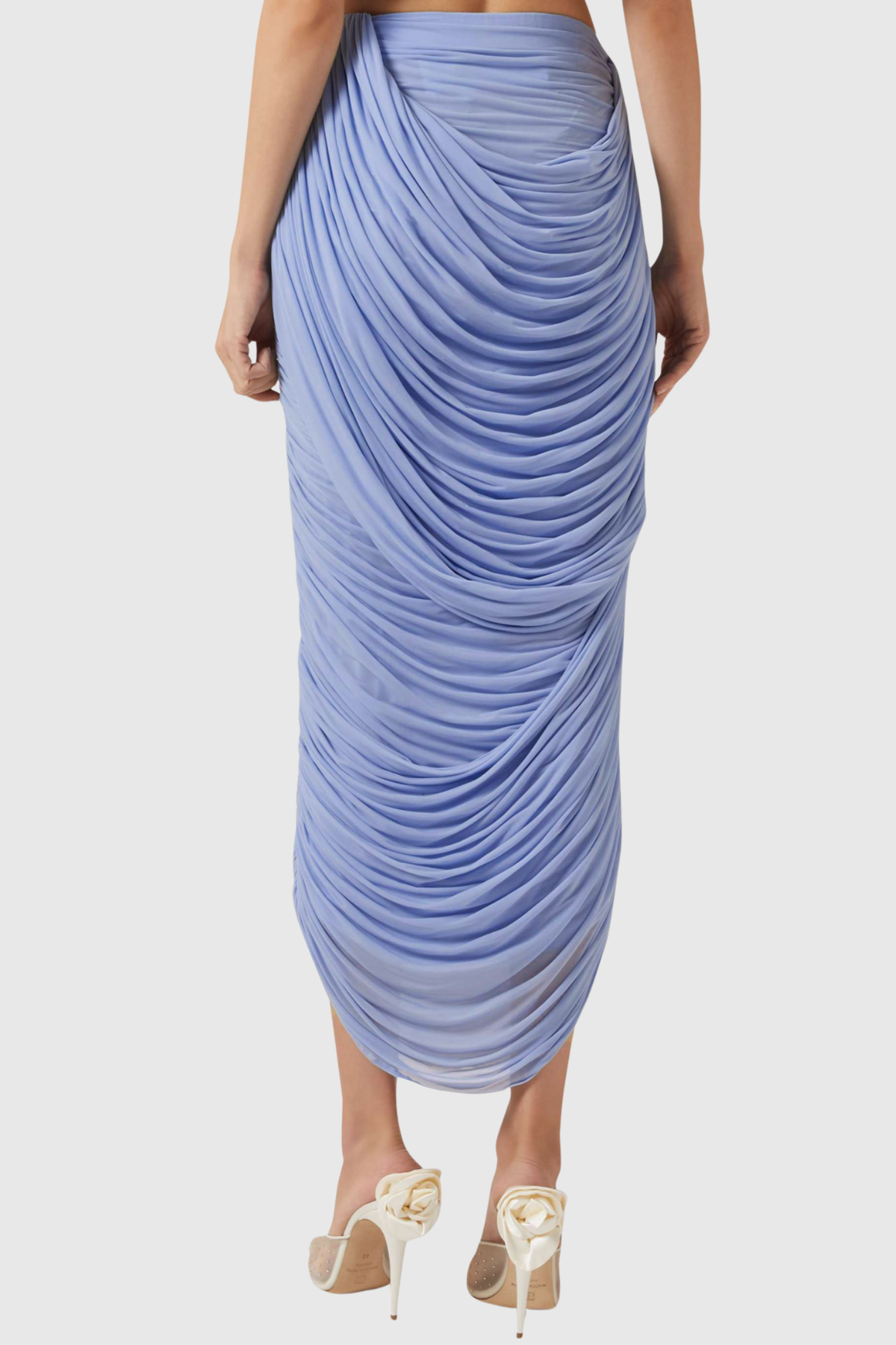 Oracia Mesh Draped Top & Midi Dress Set