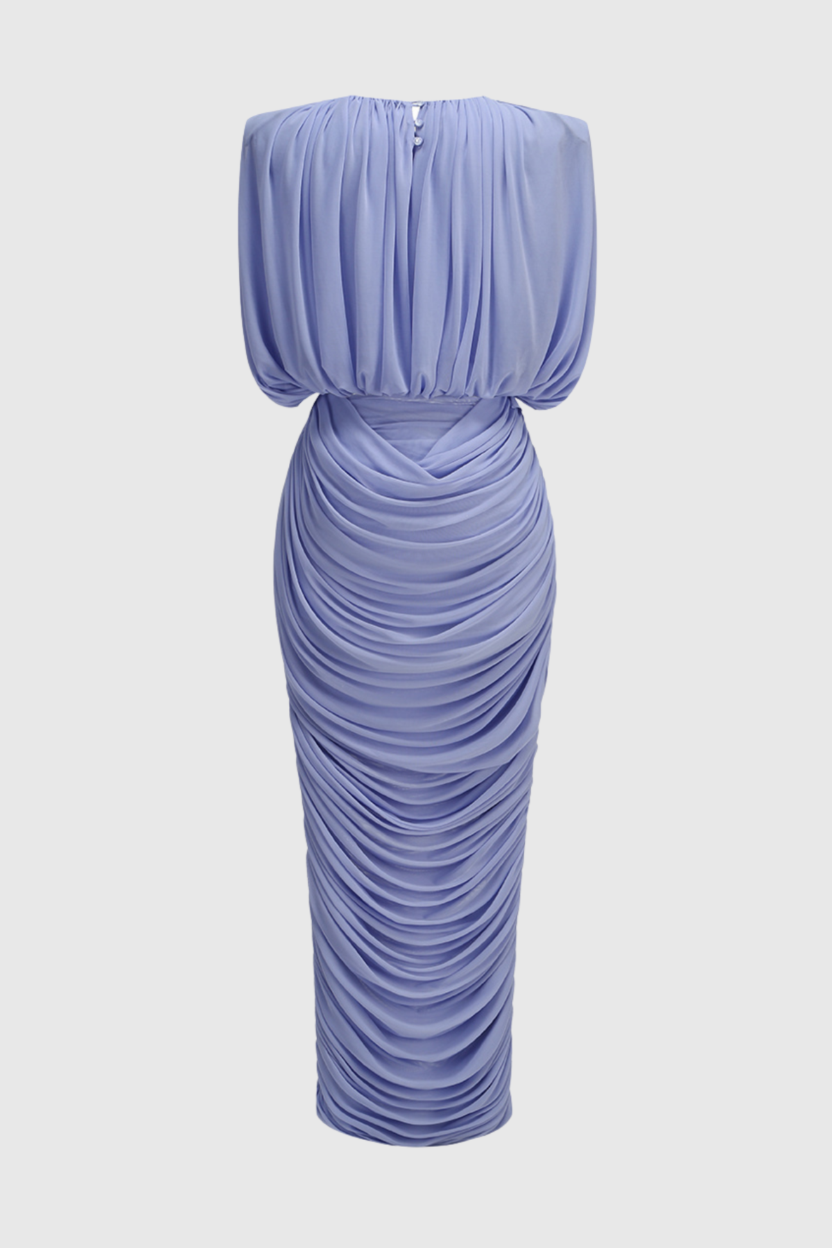 Oracia Mesh Draped Top & Midi Dress Set