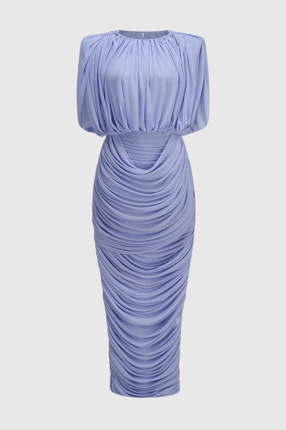 Oracia Mesh Draped Top & Midi Dress Set
